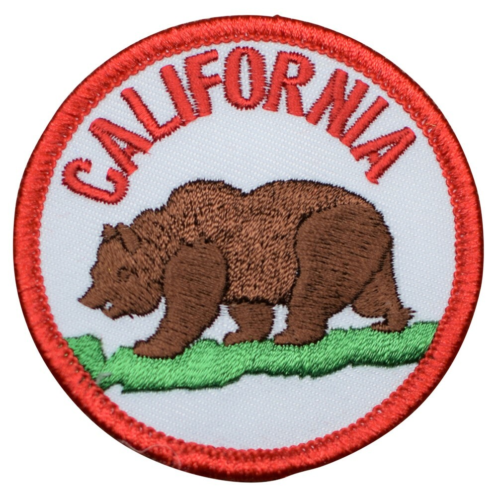 California Patch – Grizzly Bear, CA Badge 2.5″ (Iron on)