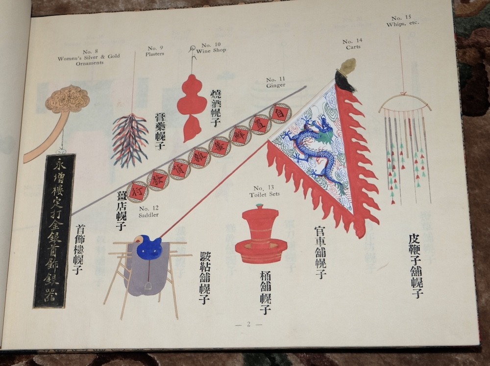 Shop Signs of Peking-H.K. Fung Hand Painted Chinese Painting Assoc, 1931 1st ED