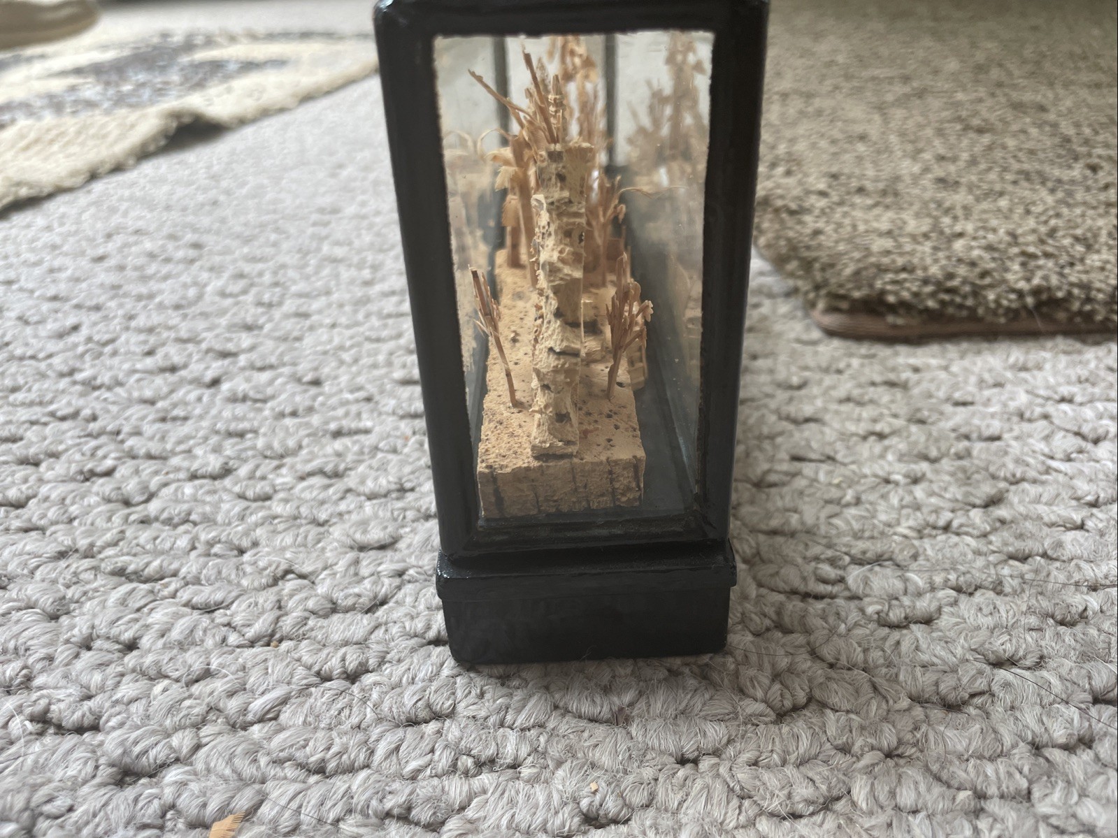 Vintage Chinese Hand Carved Cork Diorama with Pandas – 9.5 Base 3.5 Hight