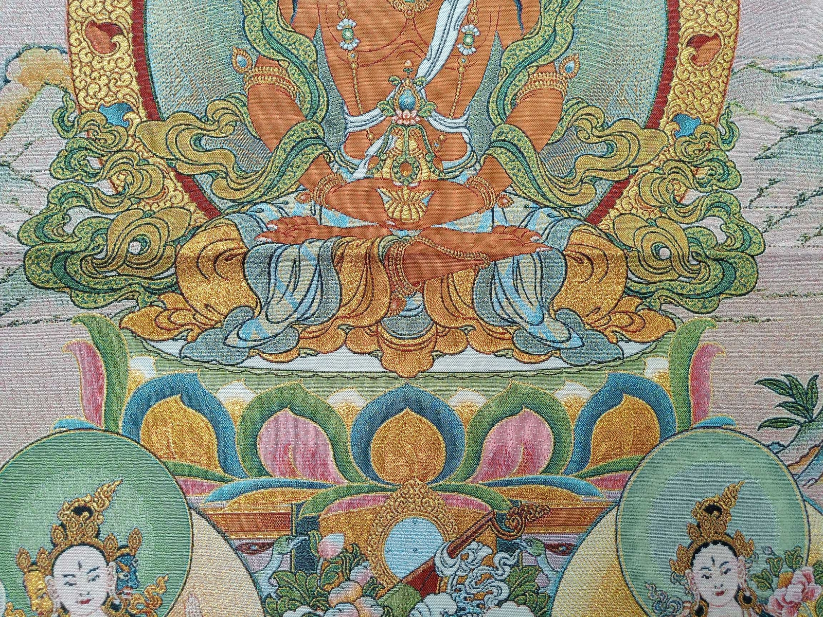 36″ Tibet Tibetan Cloth Silk Amitabha Amitayus Longevity Buddha Tangka Thangka10