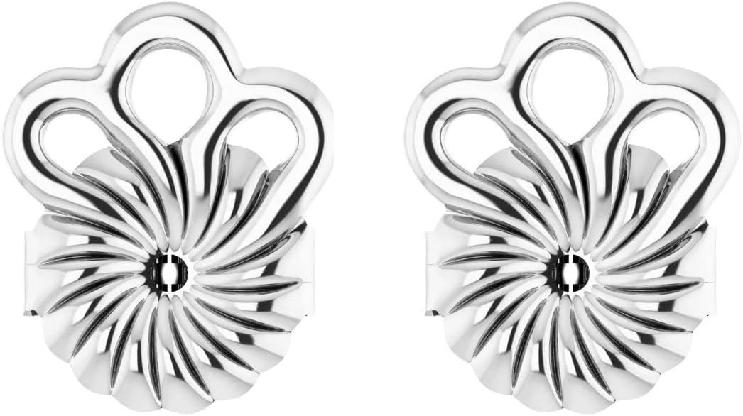Sterling Silver Earring Backs – 1 Pair (8MM x 12MM) | Lifters for Droopy Ears &