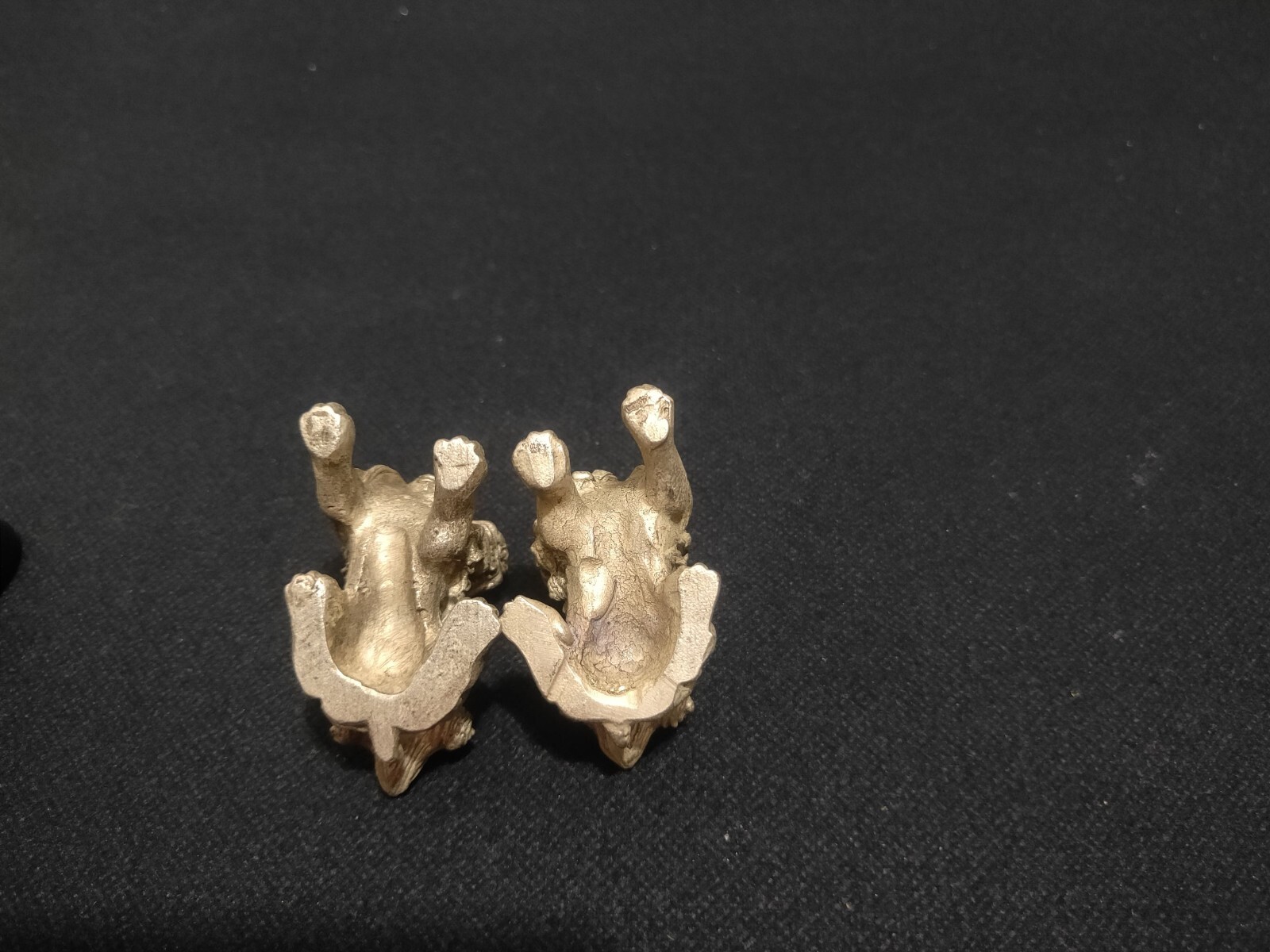 Collectible old tibet silver carved pair foo fu dog door lion guardian statue