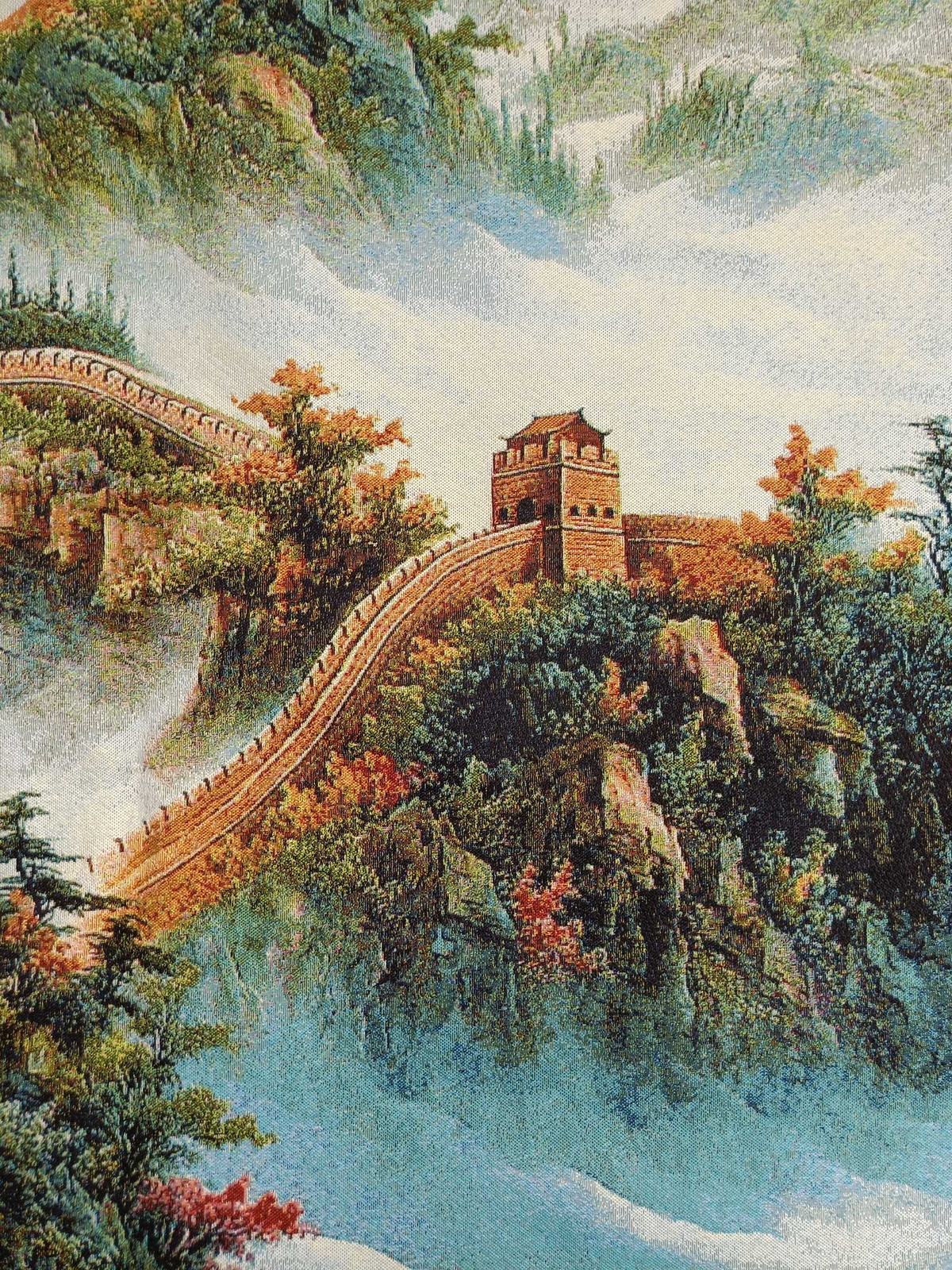 63″ China Cloth Silk Great Wall Scenery Mural Wall Hanging Tapestry Meditation 5