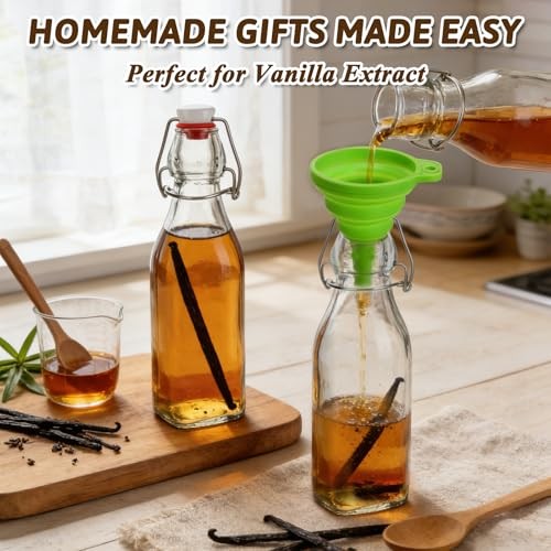 Pack 8oz Square Swing Top Glass Bottles – Flip Top Bottles 12 8.0 Fluid Ounces
