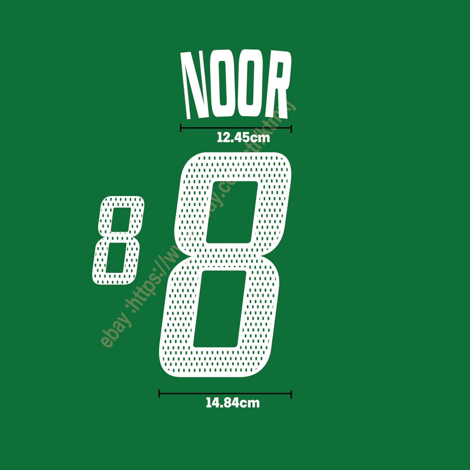 2002 Saudi Arabia Home Name Set NOOR #8 Heat Transfer Patch Custom Fan Kit