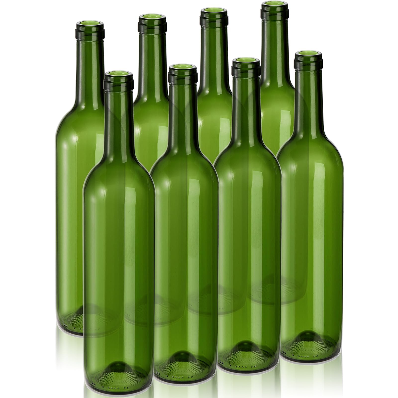 8 Pack 750Ml Bordeaux Wine Bottles, Glass Clear Bottles with 8 Corks and 8 PVC S
