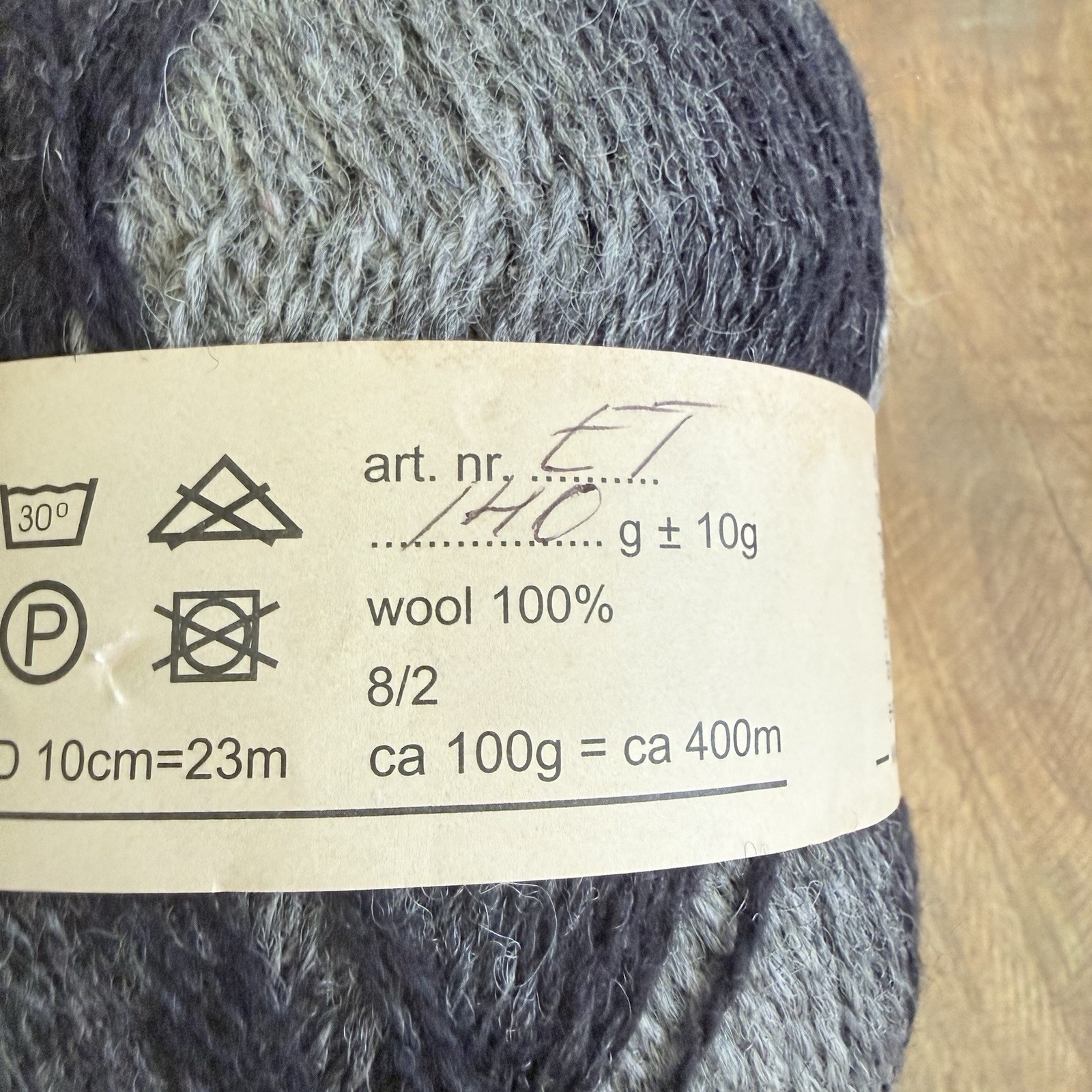 Kauni ET 100% Wool Yarn 140g Gray Black Gradient Self Striping Denmark