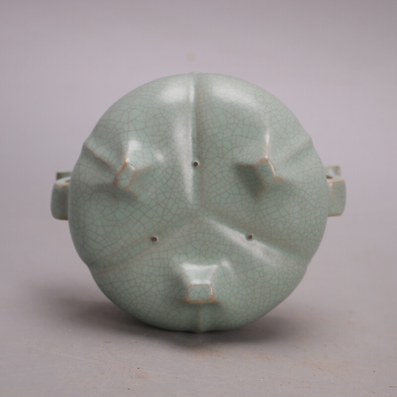 3.7″ Good China Porcelain Ru Kiln Green Glaze Hacking Three Foot Incense Burners