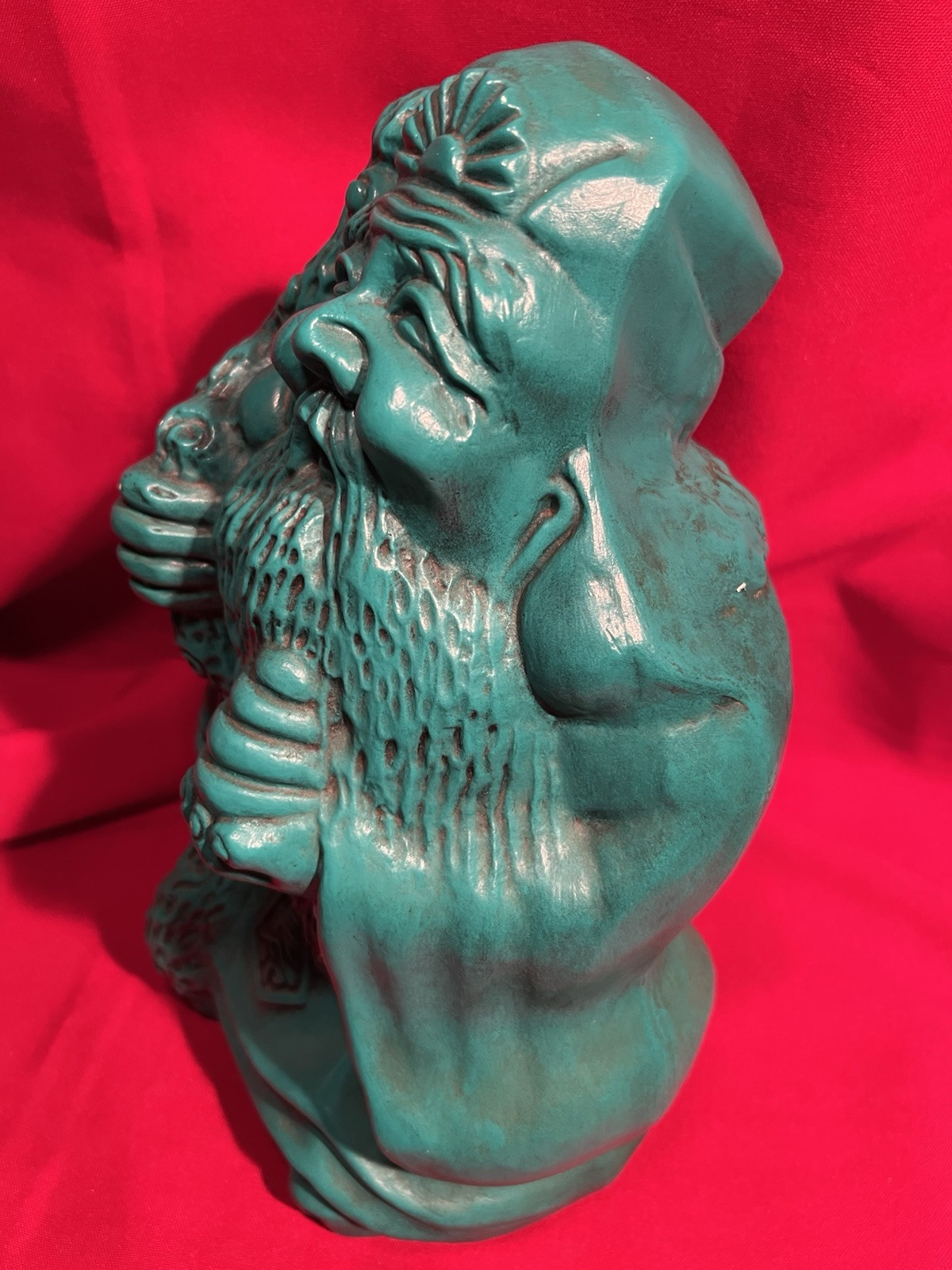 Sanxing,Chinese Priest,Wise Man,Buddah,Asian,Ceramic,Statue,Handmade,1970s,VTG