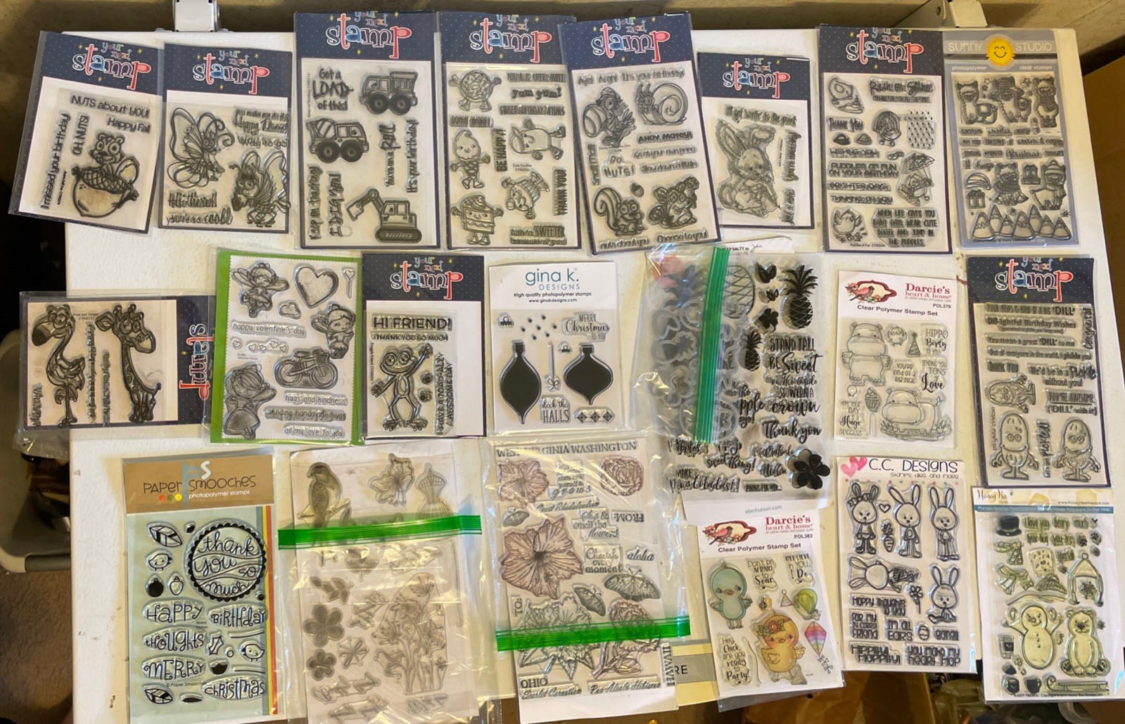 HUGE Mixed Lot of Clear Stamps For Crafting ANIMALS NATURE ETC