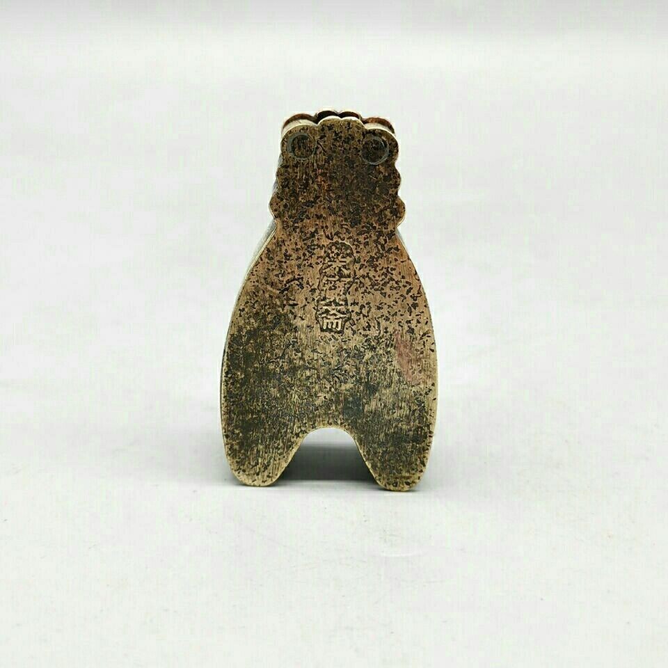 Vintage Mixed Metal Cicada Figurine Chinese Antique Handheld Ornament Pendant