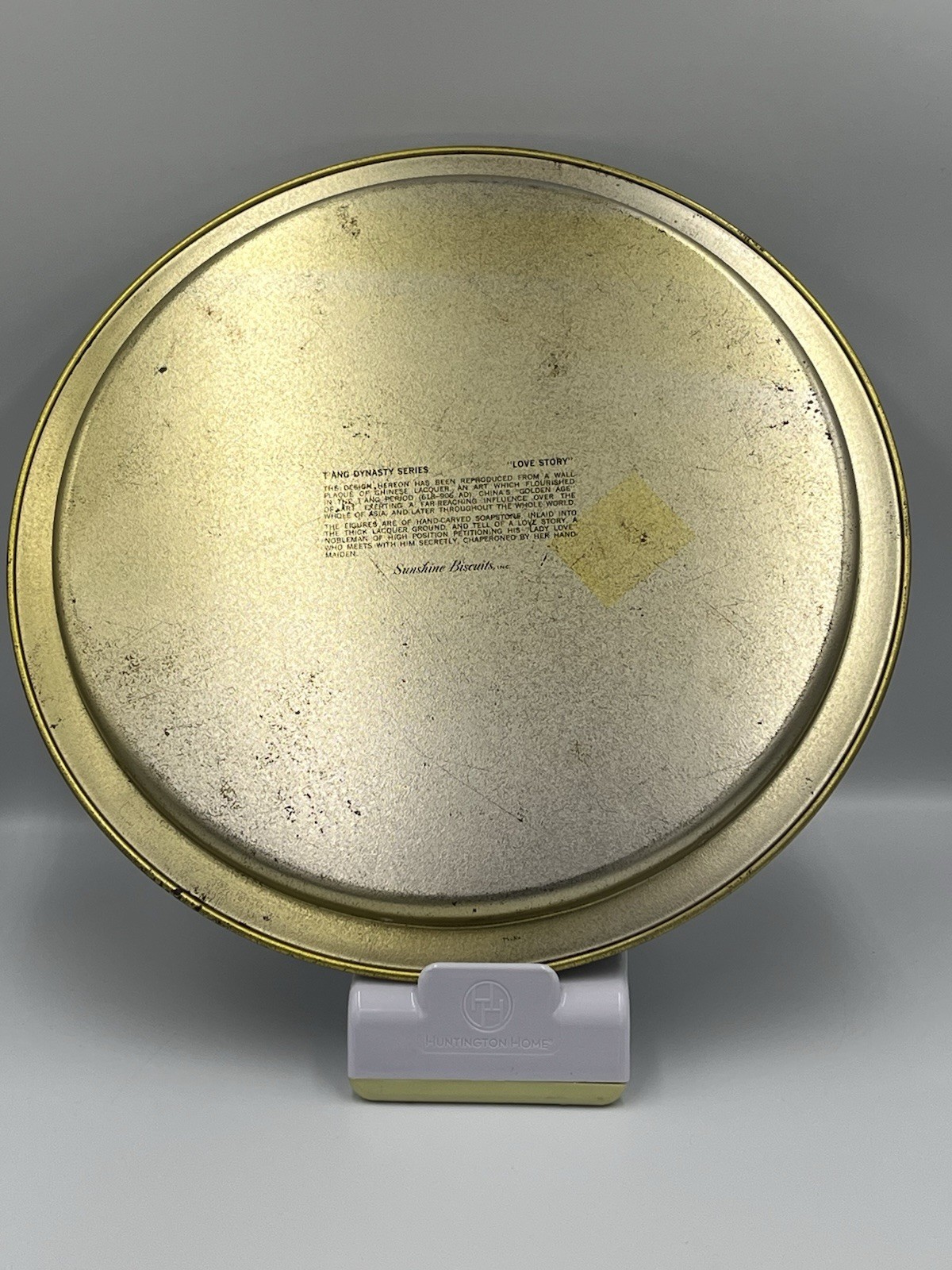 Vintage 13.5″ Sunshine Biscuits Tin Tray T’ang Dynasty Love Story Chinoiserie