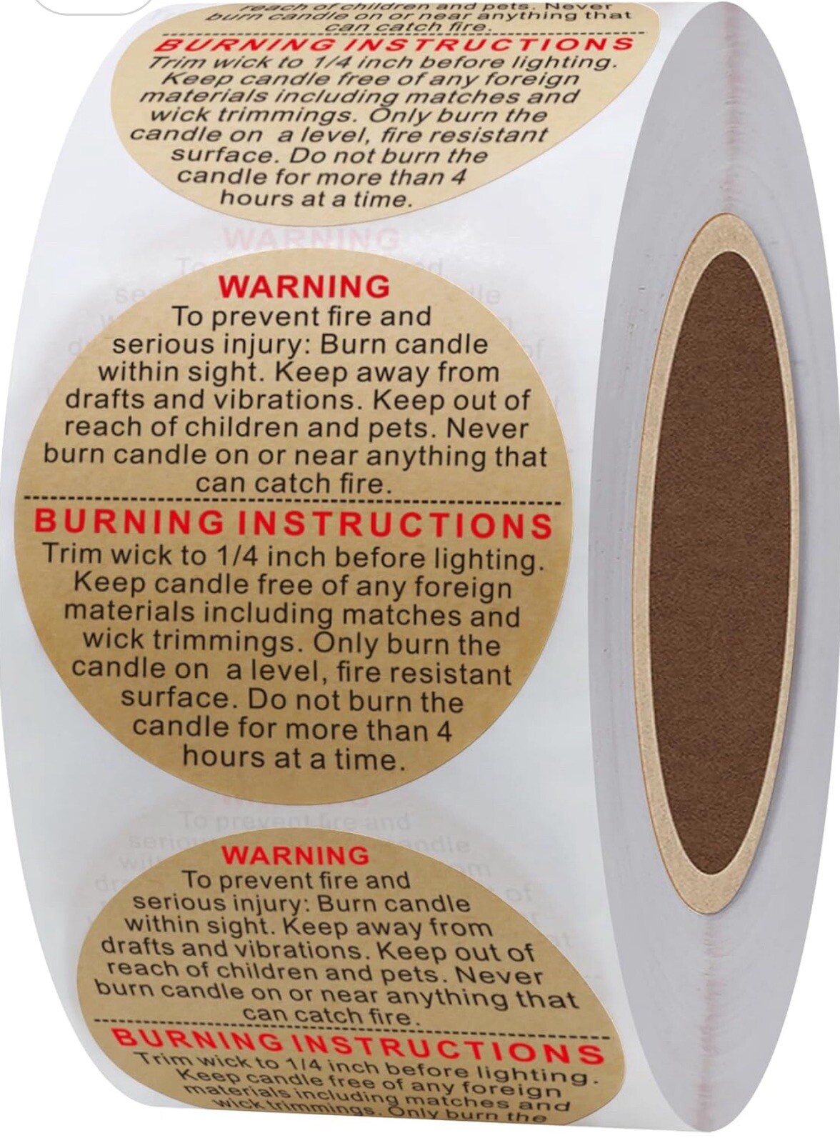 500Pcs Candle Warning Labels,1.5 Inch Candle Safety Stickers for Candle Making