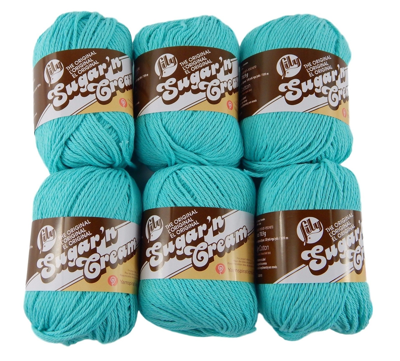 Bulk Buy: Lily Sugar’n Cream Yarn 100% Cotton Solids and Ombres (6-Pack) Medi…