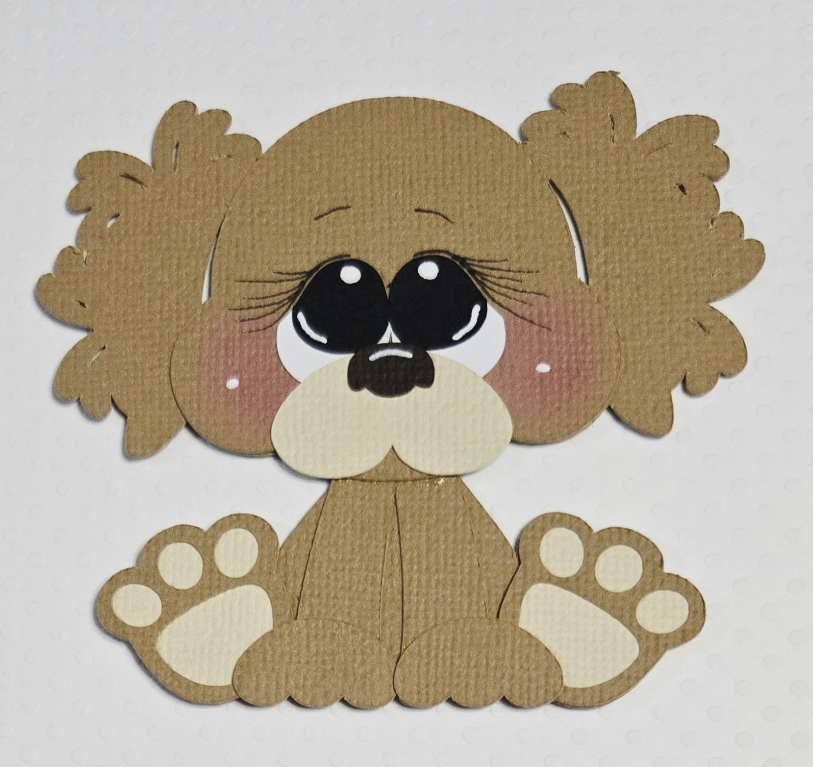 Little Light Brown Puppy. Scrapbook, Card Making Paper Piecing