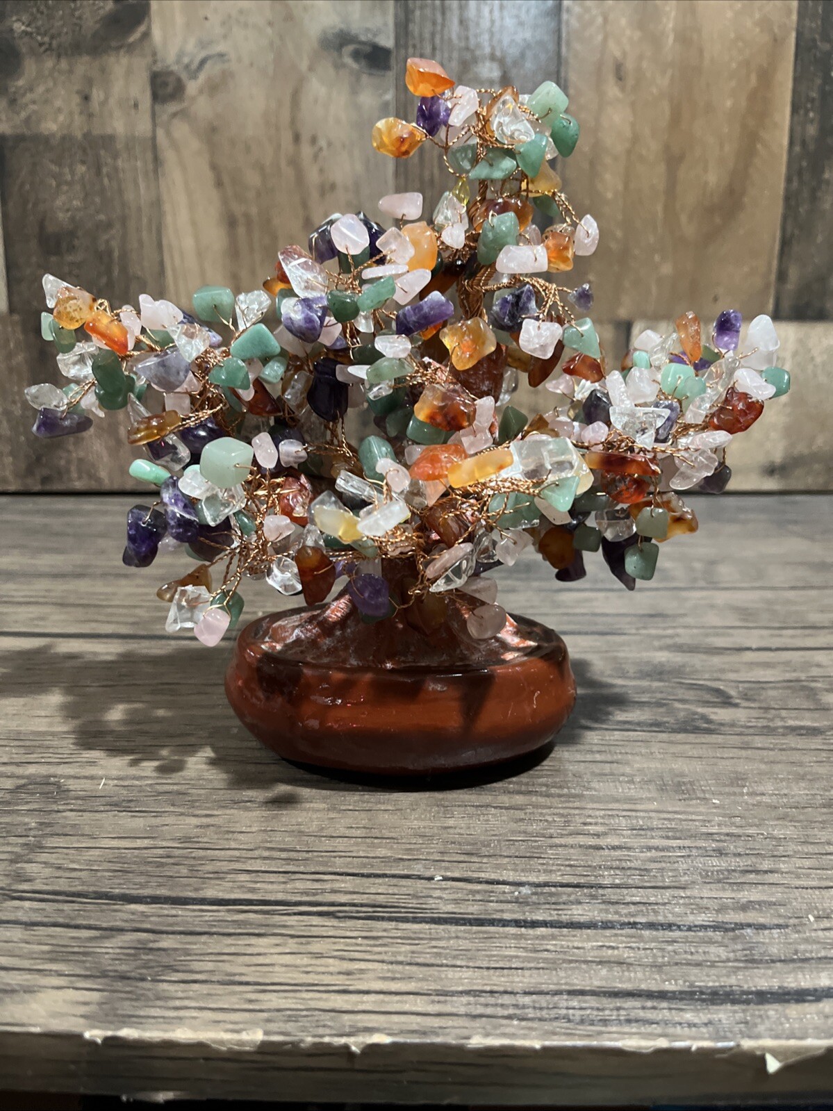 Crystal Tree Asian carnelian, amethyst, clear quartz, rose quartz, adventurine