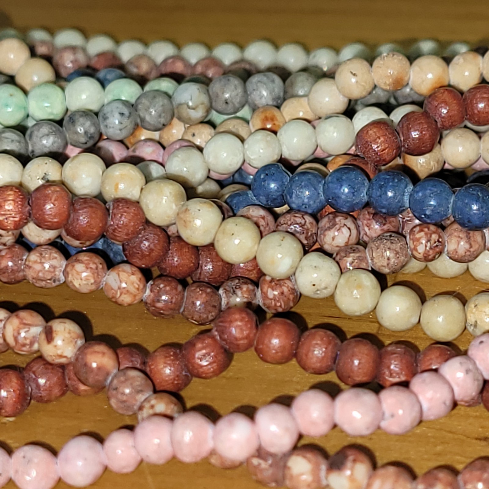 Lot of 10 Natural Gemstone Bead Strands Assorted Jewelry Making Craft