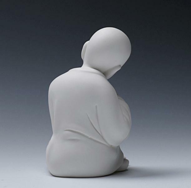 6.4″China White Porcelain Ceramics Lovable Little Monk Figurine Statue Statues59