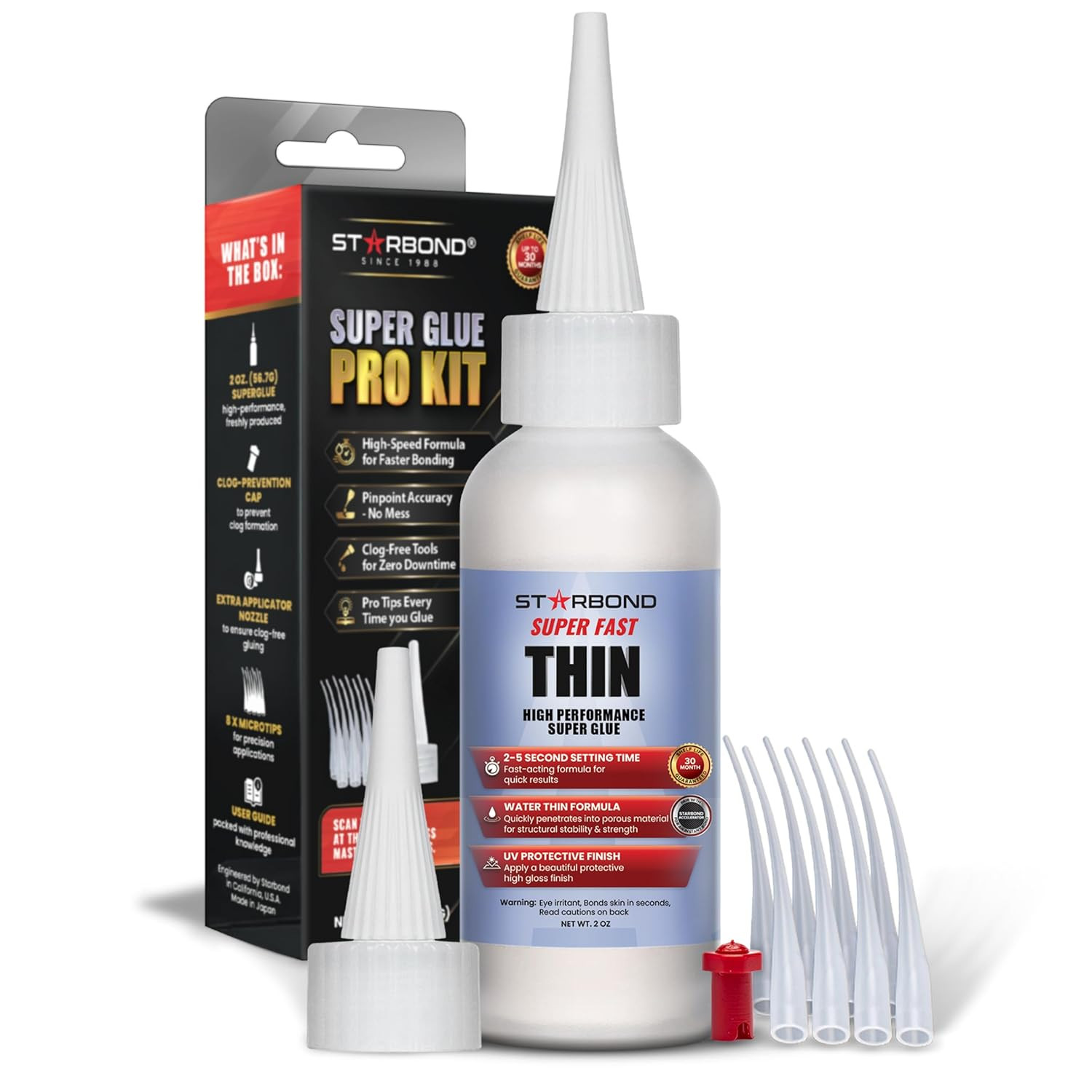 Starbond Super Fast Thin CA Glue – Super Glue Pro Kit with Precision Microtips A