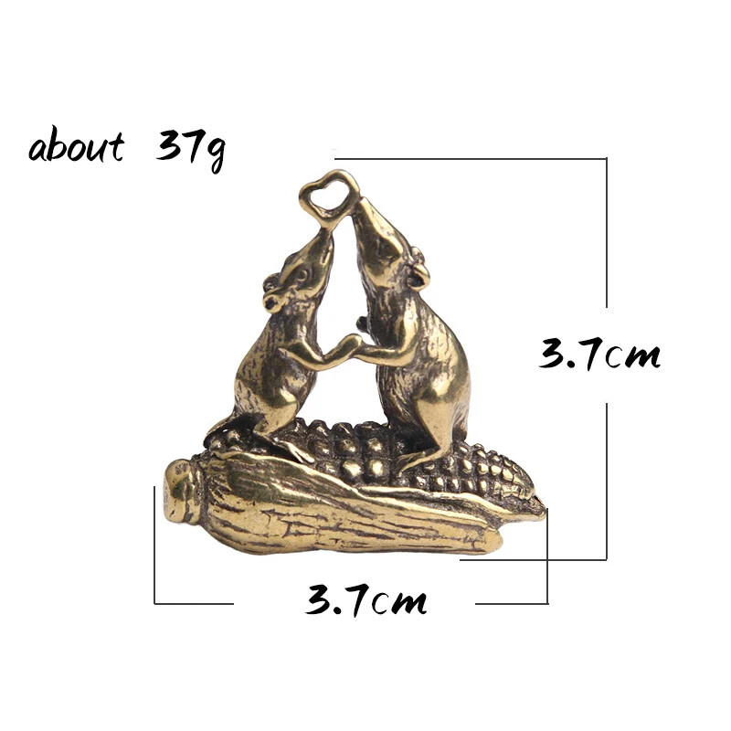 Copper Figurines Ornament Retro Brass Animal Keychain Pendant Home Decor