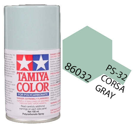 Tamiya 86032 PS-32 Corsa Gray Polycarbonate Spray Paint 100ml TAM86032 – US
