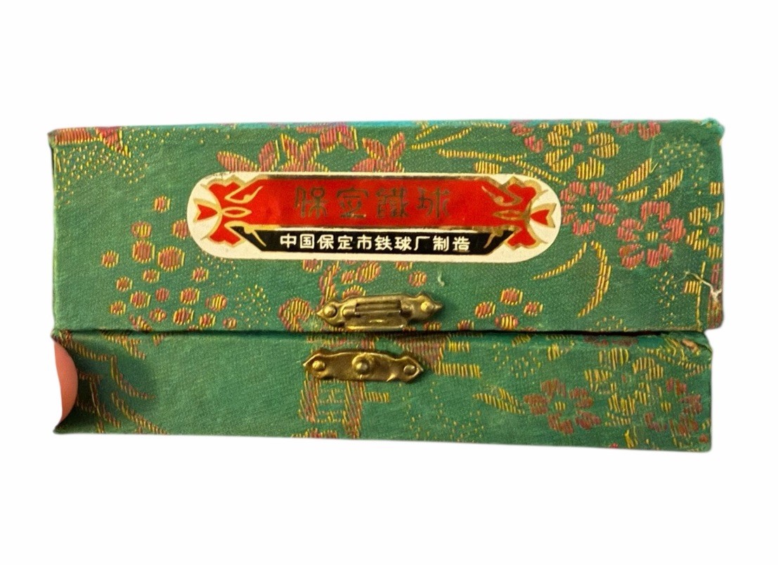 Vintage Chinese Baoding Singing Health Balls Case Hand Exercise Therapy Dragon