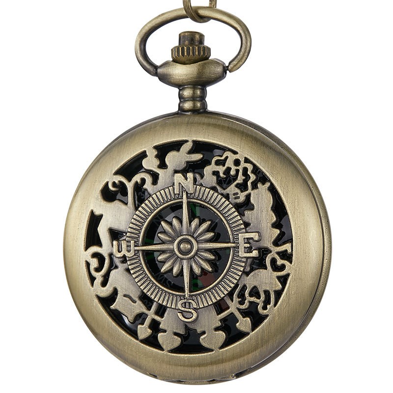 Compass Pocket Watch Outdoor Hiking Classic Flip Cover Navigation Pendant