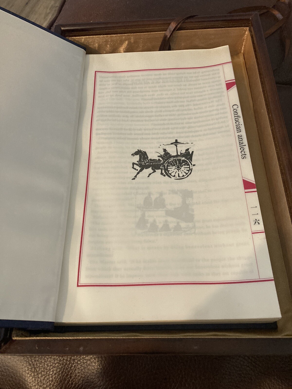 Confucius Analects Silk Pages Book in Chinese & English in Wooden Engraved Box
