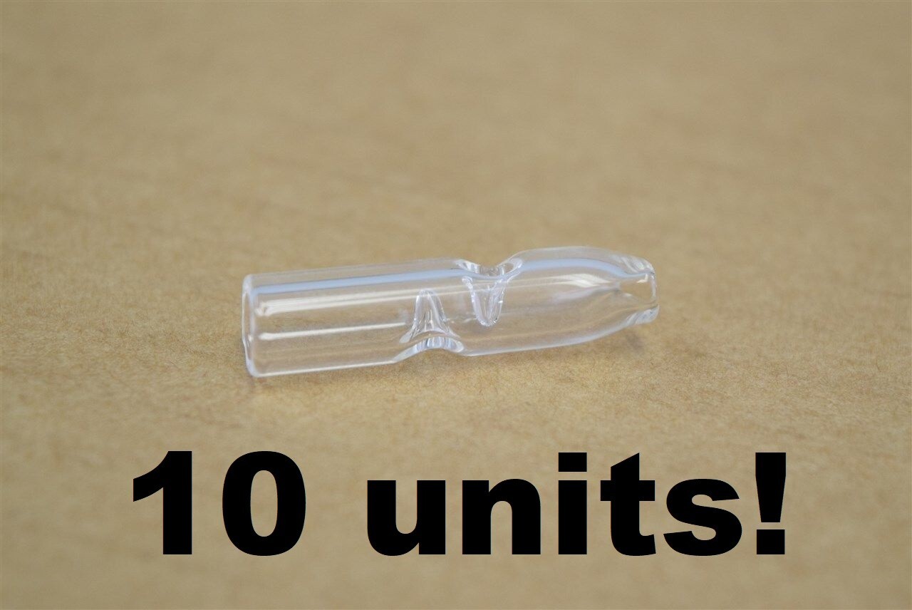 Lot of 10 Borosilicate Glass Tube 5/16″ 8mm Tip Whip Mouthpiece Crimped Stem