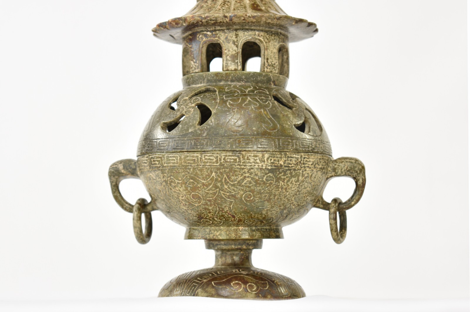 Asian Chinese Jade / Stone Carved Incense Burner