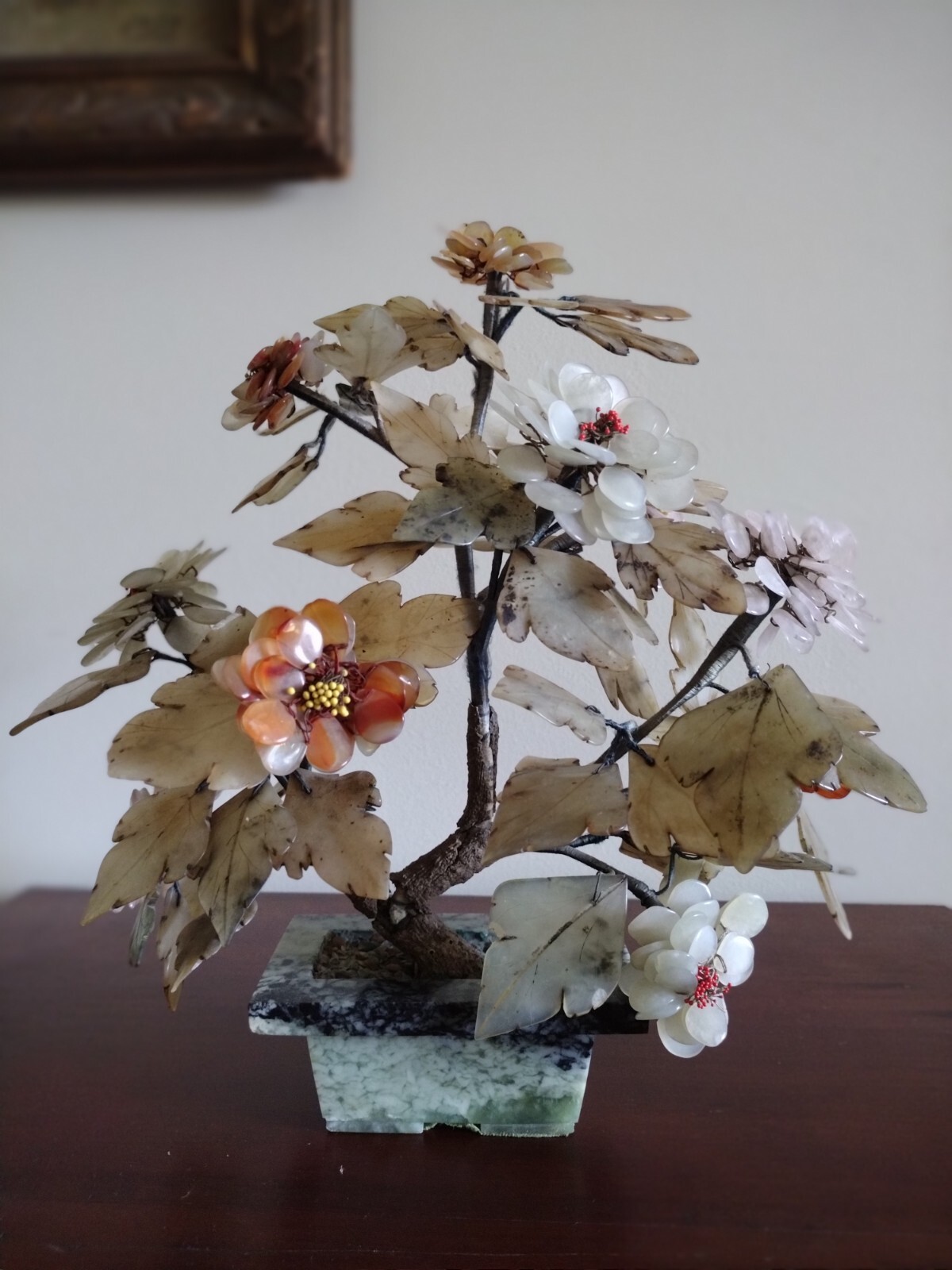 Oriental Stone Bonsai Jade Tree, 13.5″ Tall, 12.5″ Long, 8″ Wide