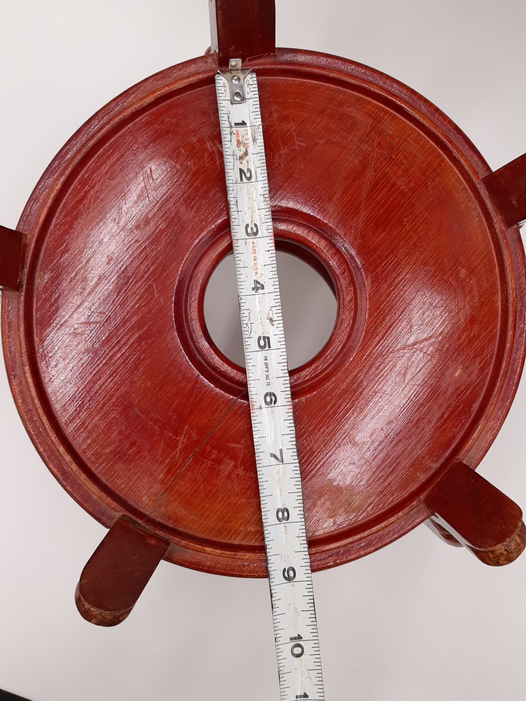 Vintage Chinese Wood Pedestal Stand For Koi Fish Pot Large 8.5in Plant Stand