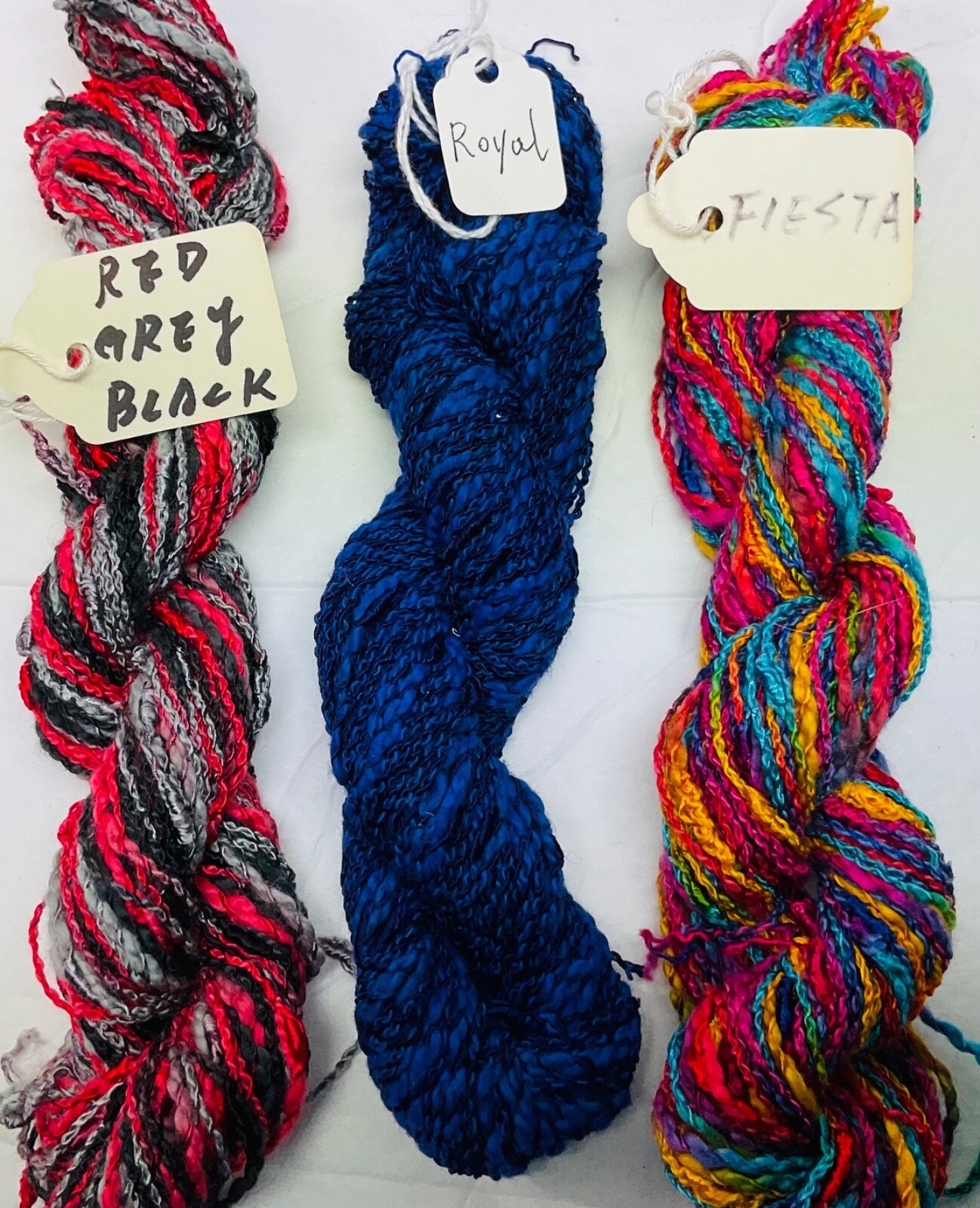 Lucci Yarns New Luca Variegated & Solid Lot of 3 Samples Assorted No Labels #4