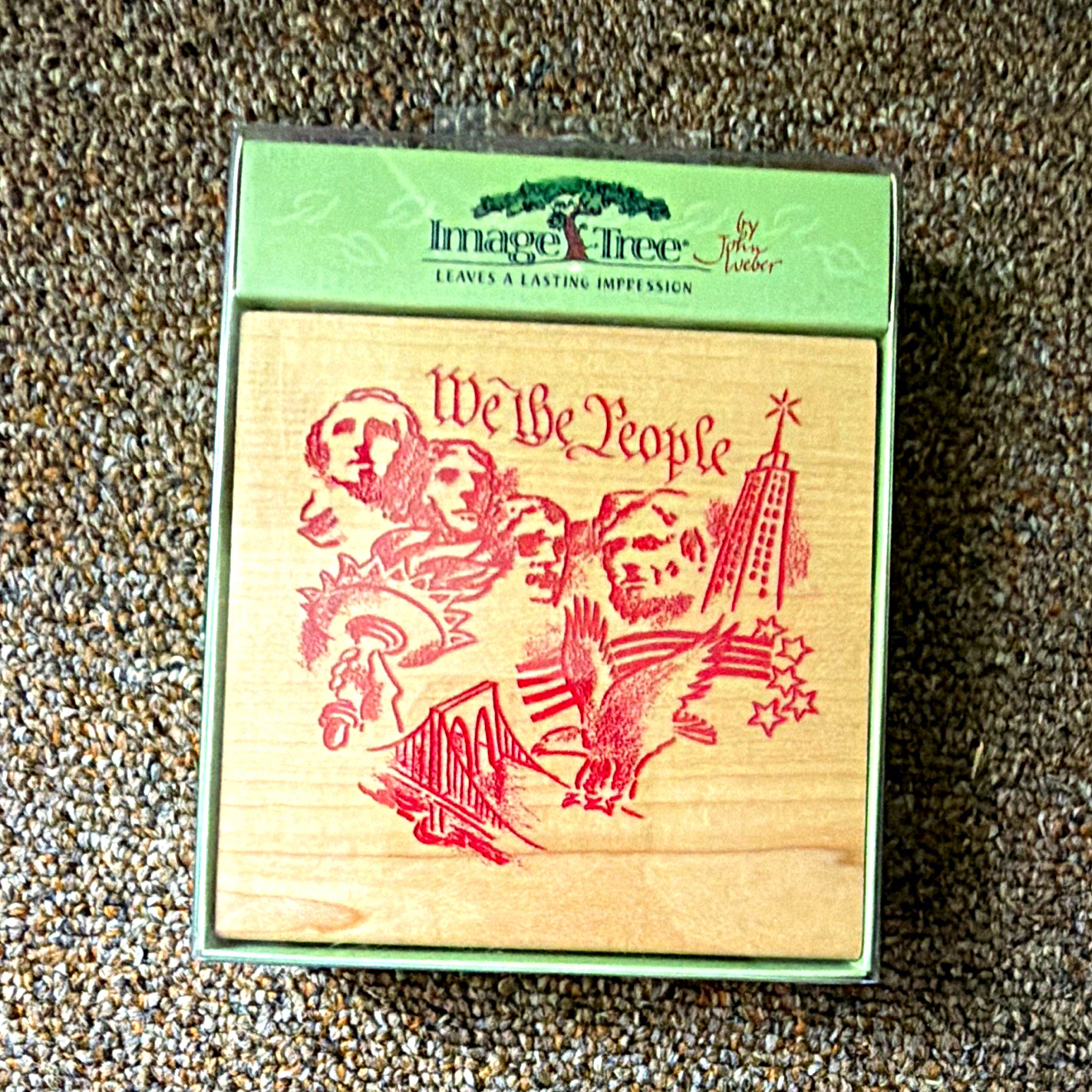 Vintage Image Tree John Weber Hand Drawn Design Patriotic USA Rubber Stamp Lot