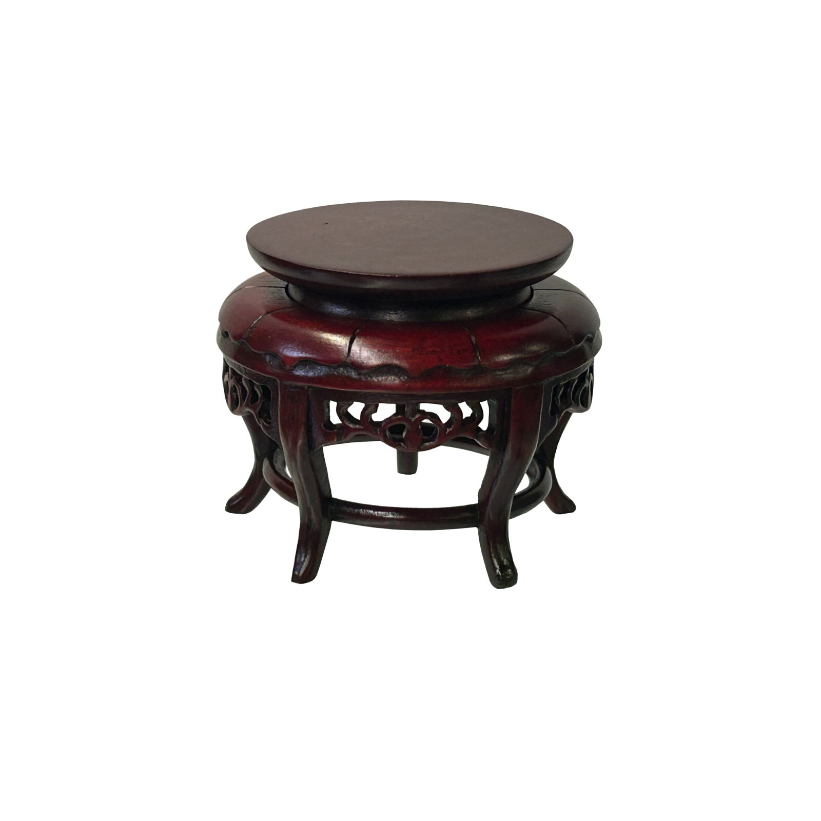 3″ Oriental Reddish 5 Legs Round Wood Stand Riser Easel st1071