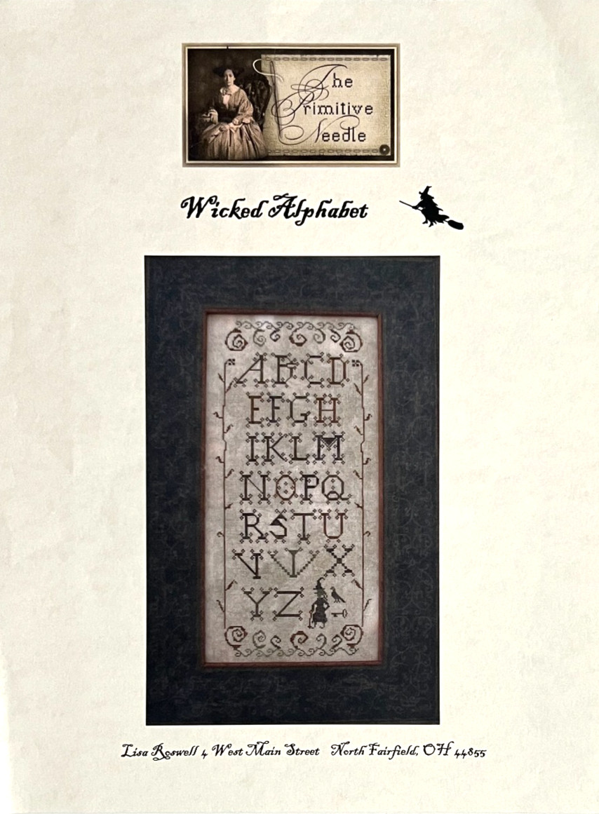 Primitive Needle Wicked Alphabet Halloween Witch Sampler Cross Stitch Pattern