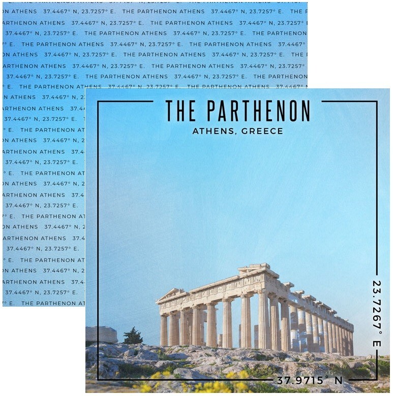 The Parthenon, Athens, Greece – scrapbook paper, DS – Scrapbook Customs #30007
