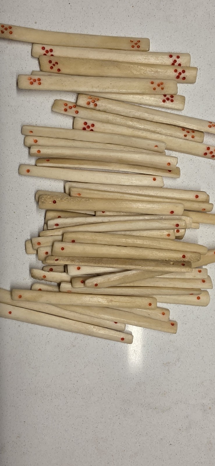 Antique Chinese Bone Mahjong Counting Sticks 118 Total See Discription
