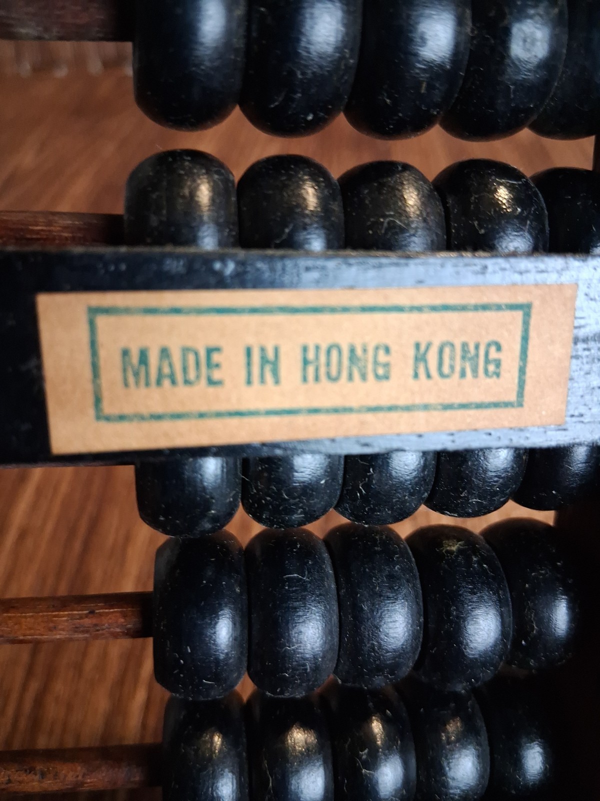 Abacus Black Wood Frame with Brass Brackets 9 Rows & 63 Beads 8” X 5” Vintage
