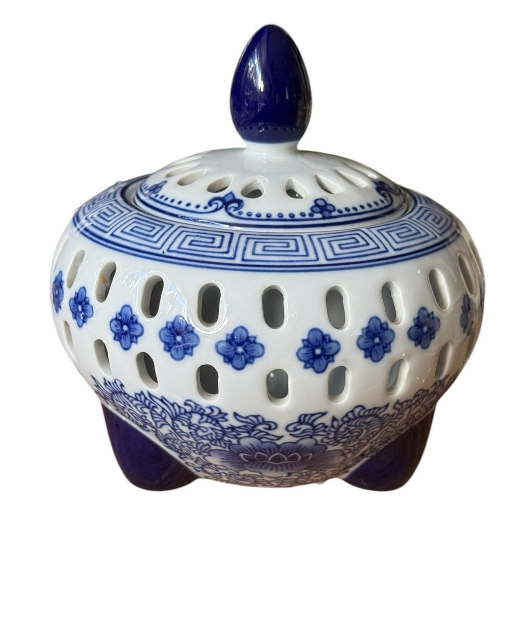 Bombay Company Incense Burner Blue & White 6″ in Diameter