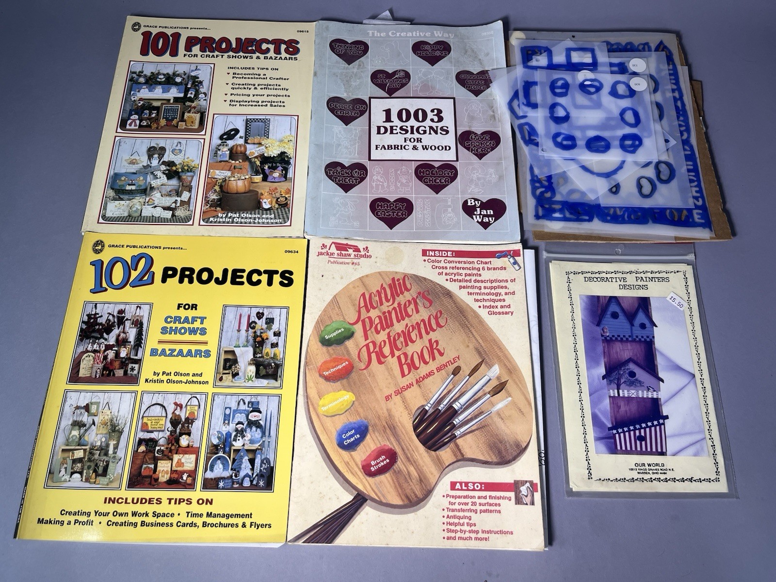 Tole Painting 4 Book Lot Craft Show Patterns Folk Art Country Pat Olson & more