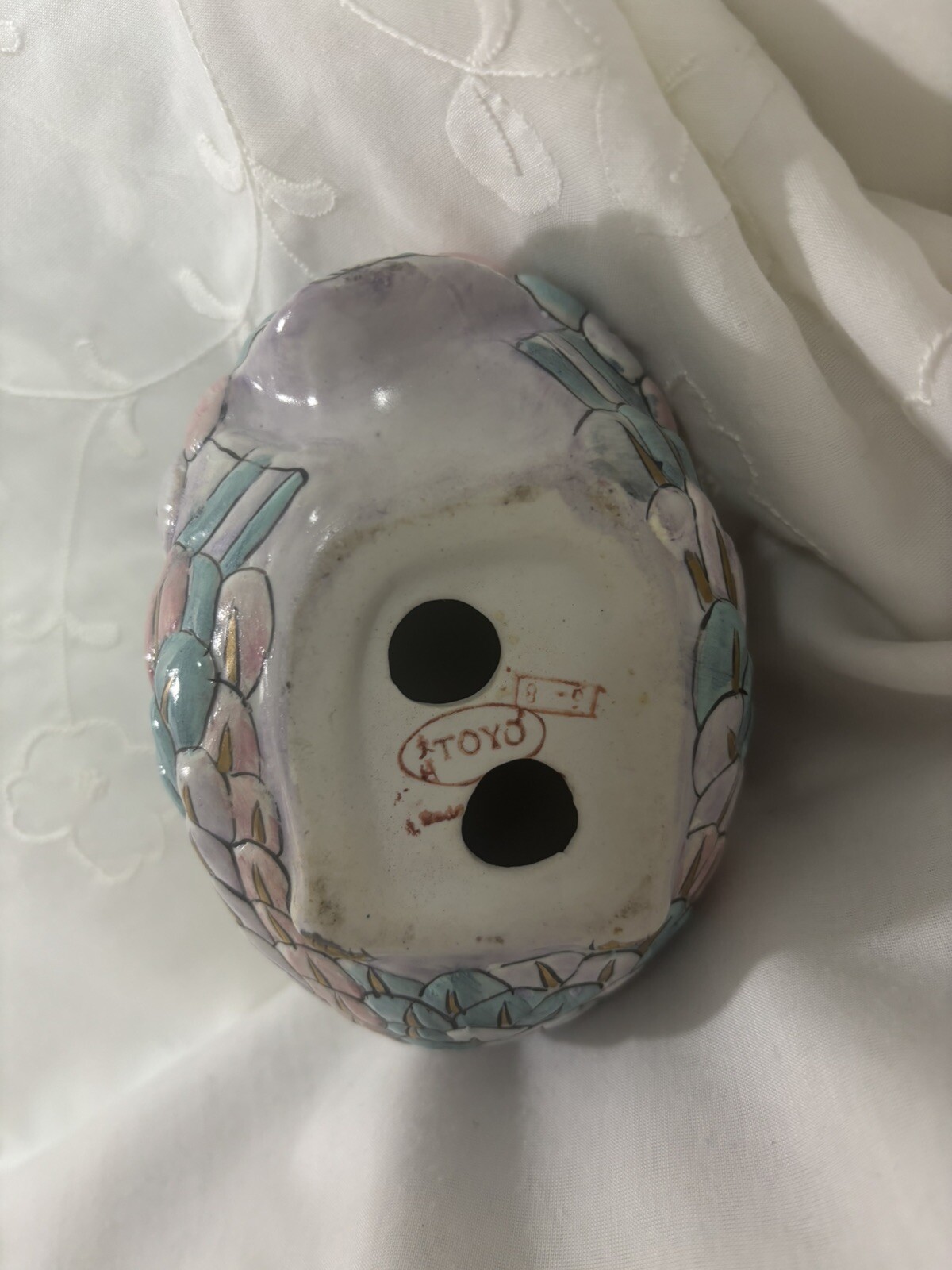 RARE Vintage H.F.P Macau Ceramic Love Birds Doves Chinese Porcelain TOYO