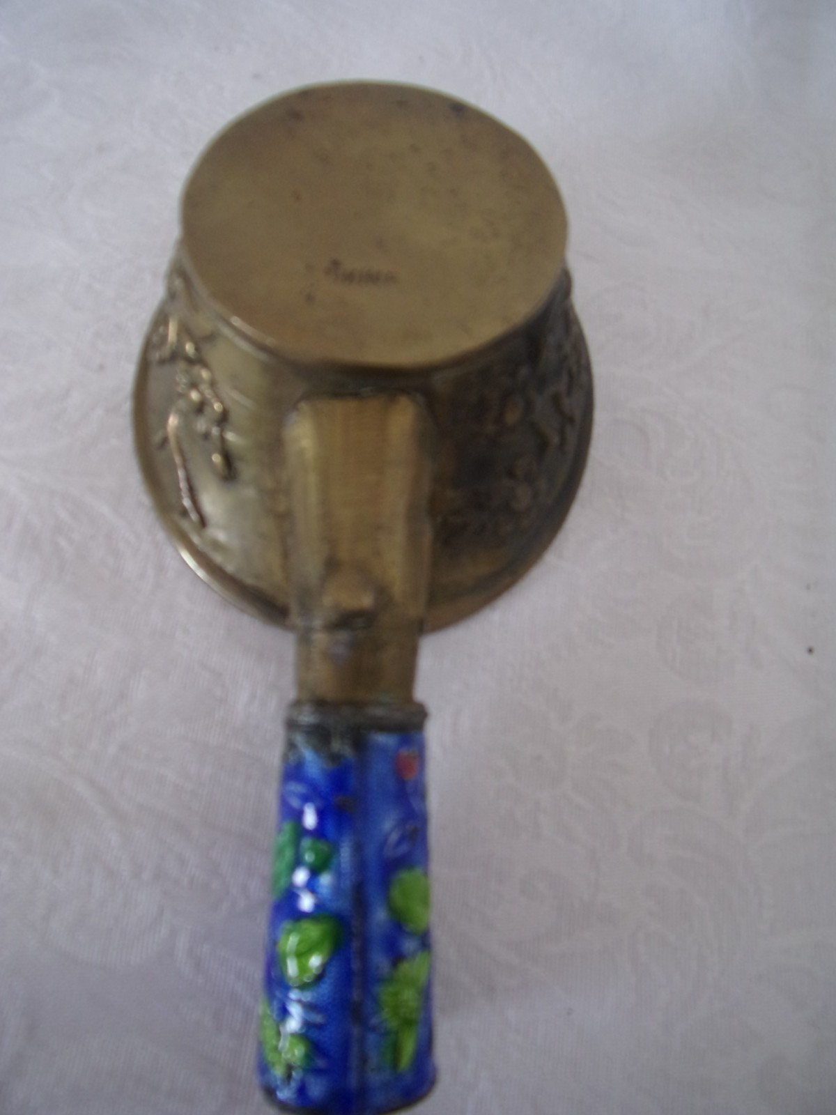 Vintage Cloisonne Enamel Brass Silk Iron