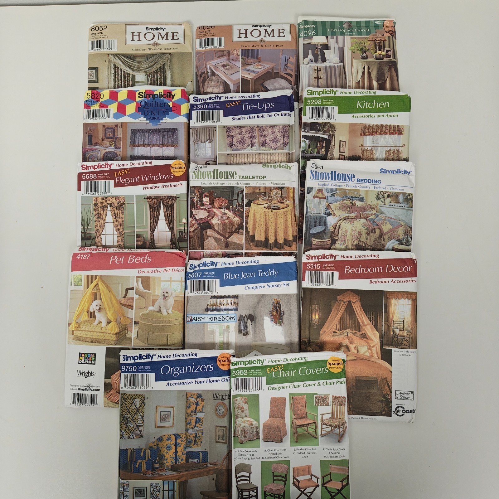 Lot of 14 Uncut Simplicity Home Decorating Sewing Patterns Cottage Decor