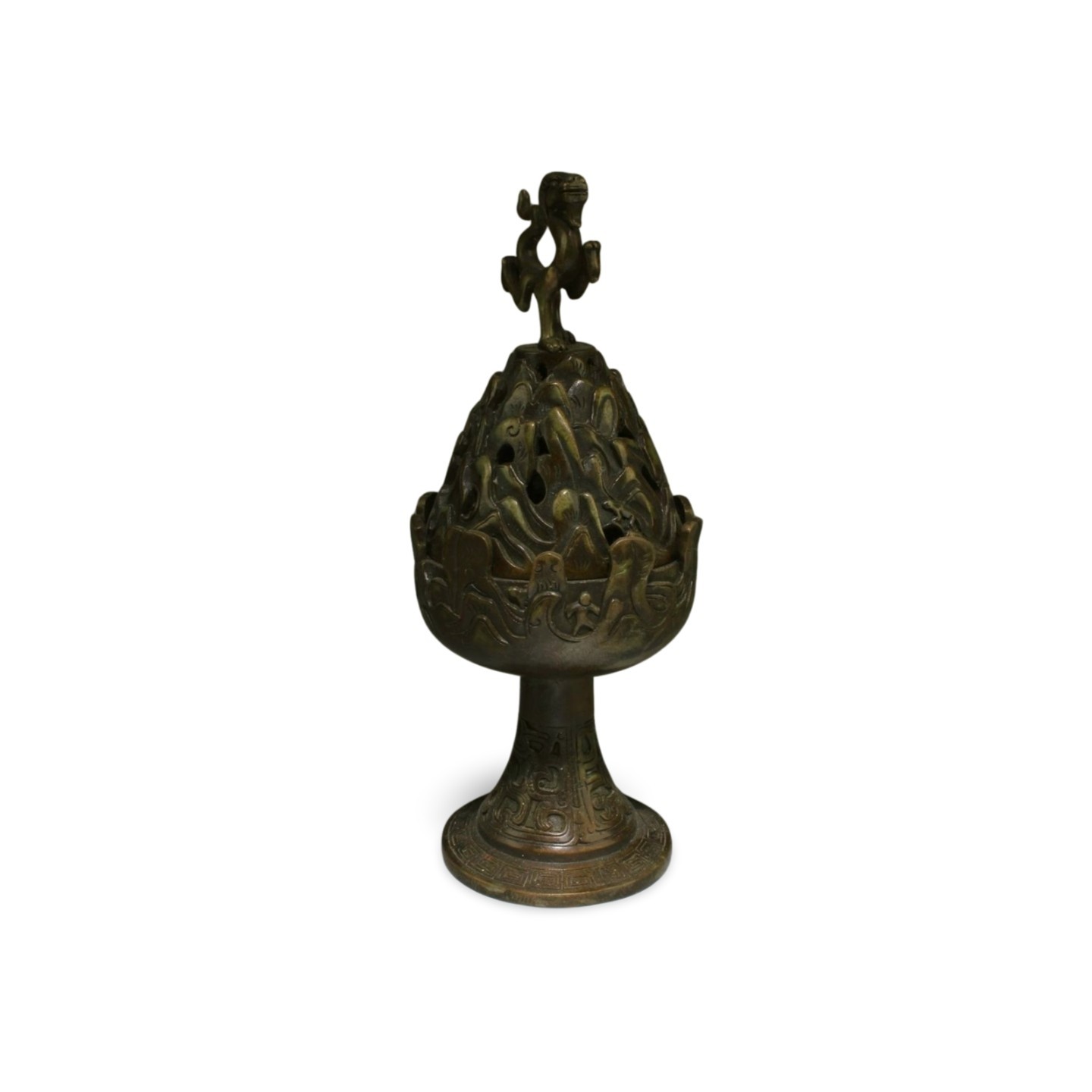 A Bronze Incense Diffuser with lid