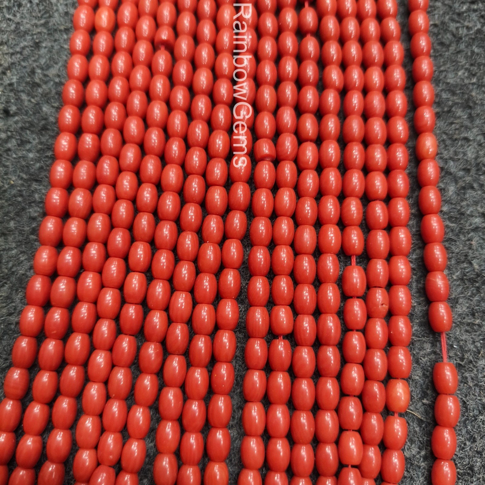 Natural Red Coral Cube Beads Necklace, Handmade Gemstone Jewelry, Coral Necklace
