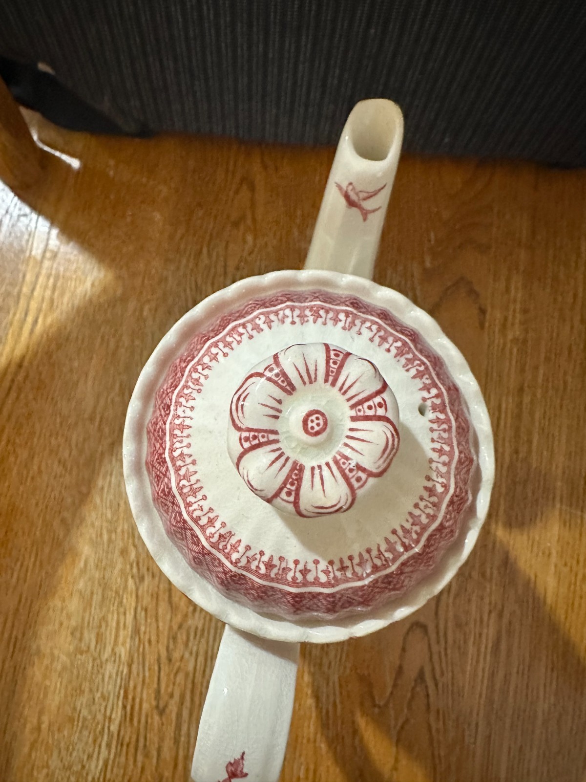 Vintage Spode “Mandarin” Teapot – Red and Beige Chinese Village Scene, English P