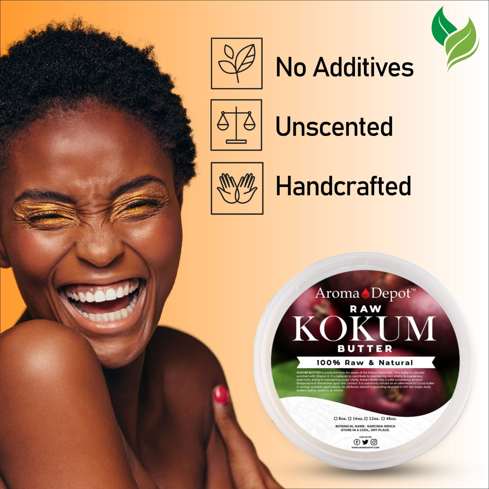 Raw Kokum Butter 1 lb 100% Pure Natural Cold Pressed Skin Care Moisturizer POUCH