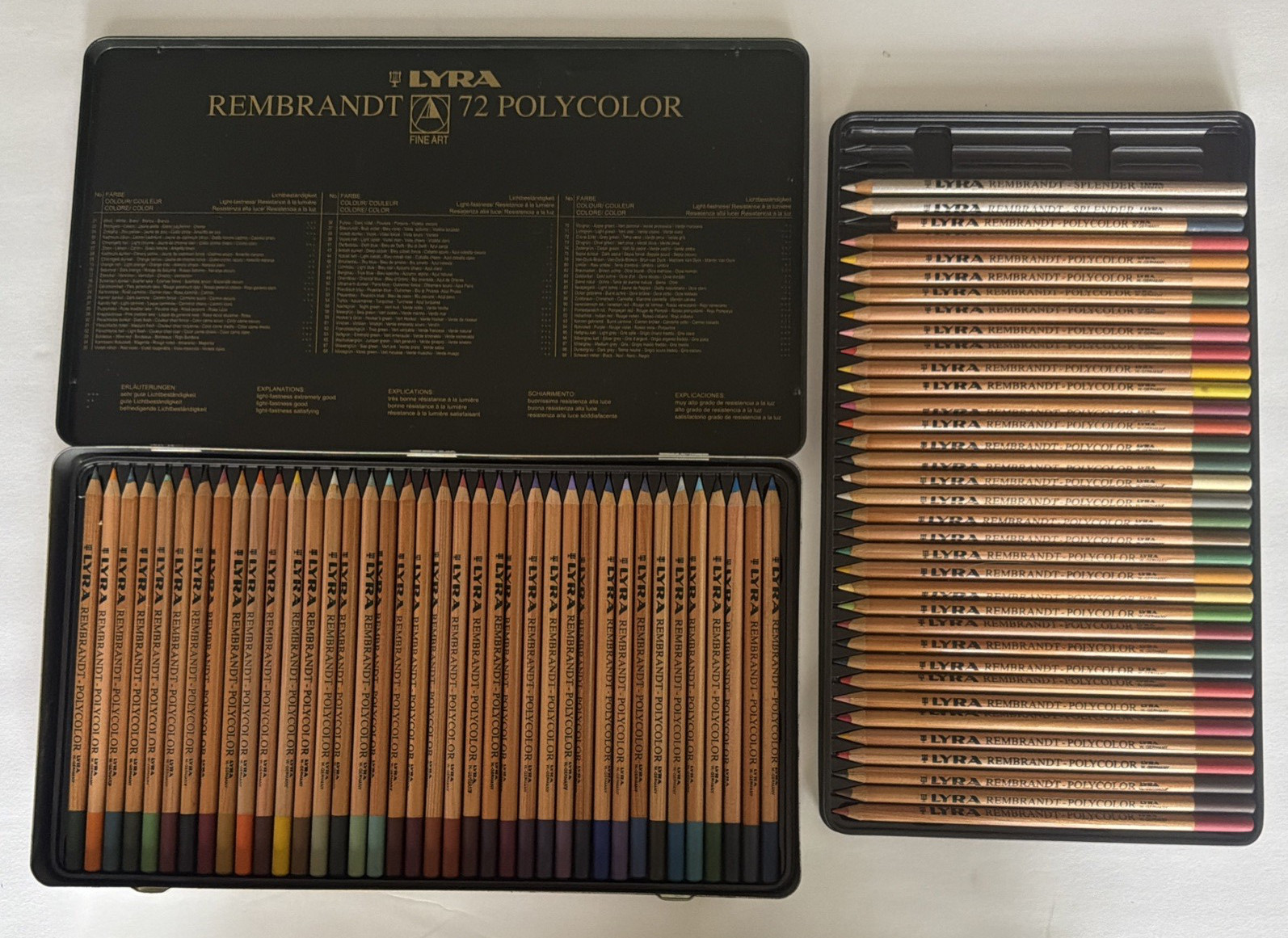 Lyra Rembrandt Set 72 Polycolor Pencils Assorted Colors in Box Artist Supplies