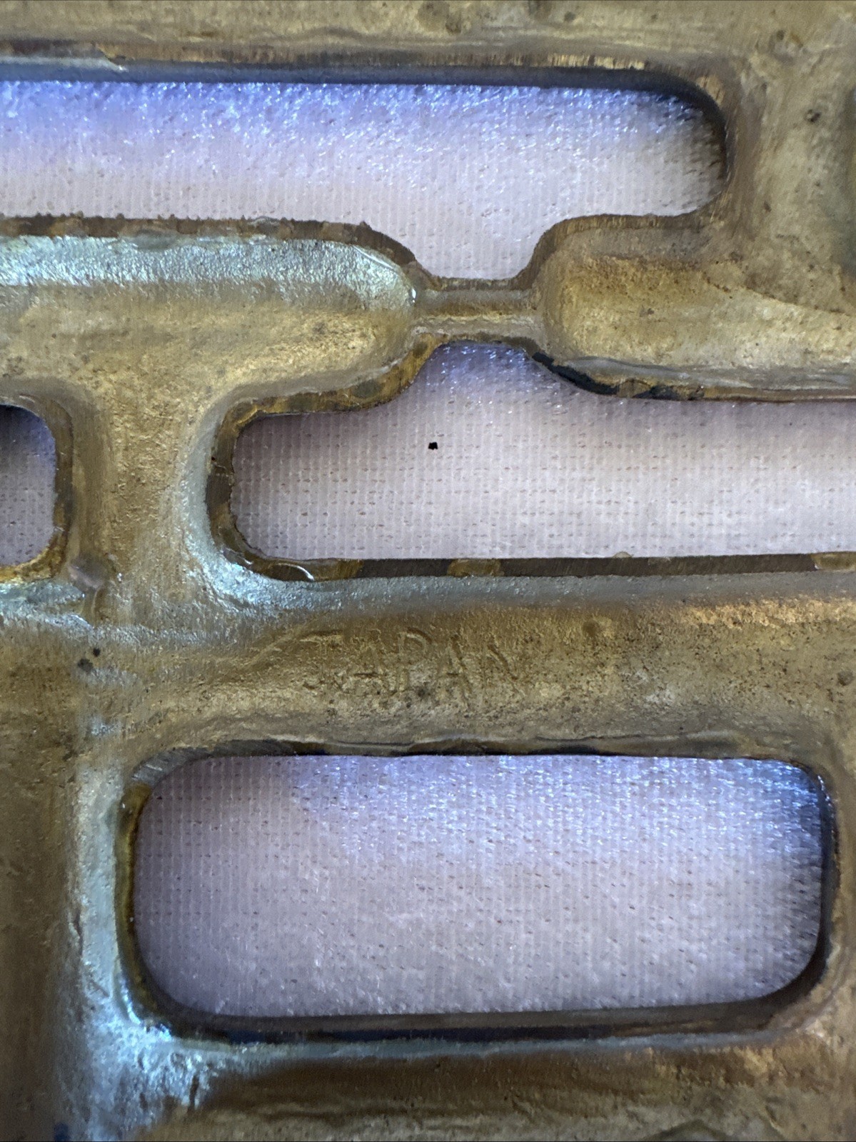 VINTAGE LOT OF 4 BRASS Japan SYMBOL WALL HANGING TRIVET MODERN HOME DECOR